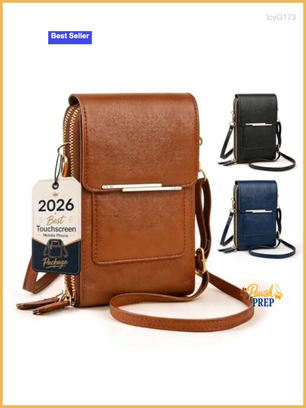 Crossbody Phone Purse for Women Leather Touch Screen Cell Phone Wallet Bag with